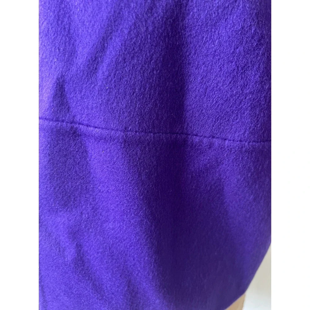 Michael Kors Purple Wool Open Front Jacket 3/4 Sleeve Collarless Boxy Crop 6